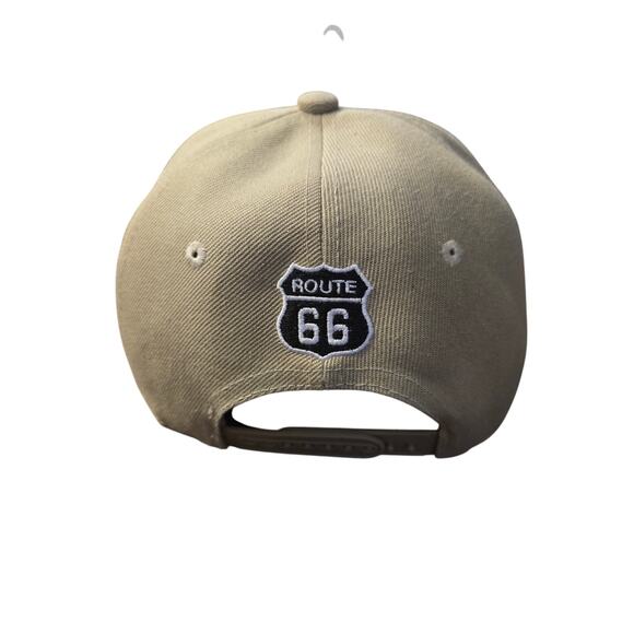 Headlines Route 66 Black White Patch Structured Baseball Cap‎ - Khaki NWT - Picture 2 of 6